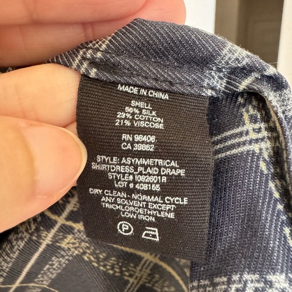 THEORY Plaid Silk Blend Mini Dress size S - Picture 4 of 6